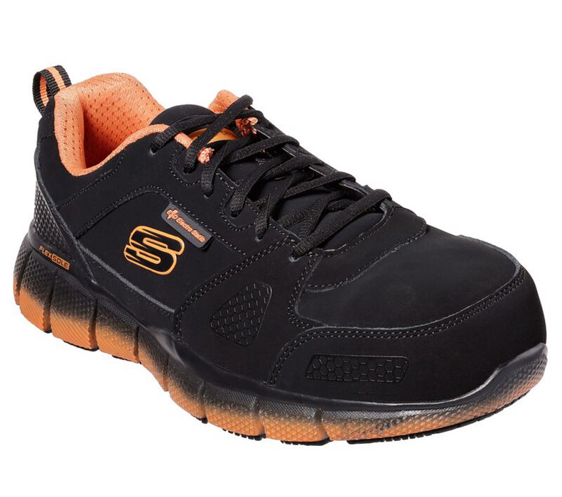 Skechers Telfin - Saket Esd - Mens Work Boots Black/Orange [AU-LN9820]